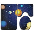 thumbnail image 1 of PUDMAD Solar System 3 Piece Bathroom Rugs Set Bath Rug Contour Mat and Toilet Lid Cover, 1 of 2
