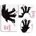 thumbnail image 1 of PUDMAD Sorry Im Hot Humorous Funny Comic Tree Headed Dragon Spiting Fire 3 Piece Bathroom Rugs Set Bath Rug Contour Mat and Toilet Lid Cover, 1 of 2