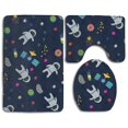 thumbnail image 1 of PUDMAD Space 3 Piece Bathroom Rugs Set Bath Rug Contour Mat and Toilet Lid Cover, 1 of 2