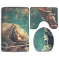 thumbnail image 1 of PUDMAD Space Astronaut 3 Piece Bathroom Rugs Set Bath Rug Contour Mat and Toilet Lid Cover, 1 of 2