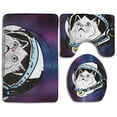 thumbnail image 1 of PUDMAD Space Astronaut Cat 3 Piece Bathroom Rugs Set Bath Rug Contour Mat and Toilet Lid Cover, 1 of 2