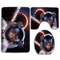 thumbnail image 1 of PUDMAD Space Cat cosmonaut in Comet Galaxy Clusters in Outer Space Cosmos Art Dark Blue White and Black 3 Piece Bathroom Rugs Set Bath Rug Contour Mat and Toilet Lid Cover, 1 of 2