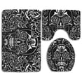 thumbnail image 1 of PUDMAD Space Cool Skull 3 Piece Bathroom Rugs Set Bath Rug Contour Mat and Toilet Lid Cover, 1 of 2
