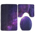 thumbnail image 1 of PUDMAD Space Galaxy Shimmering 3 Piece Bathroom Rugs Set Bath Rug Contour Mat and Toilet Lid Cover, 1 of 2