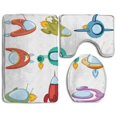 thumbnail image 1 of PUDMAD Space Shuttle 3 Piece Bathroom Rugs Set Bath Rug Contour Mat and Toilet Lid Cover, 1 of 2