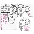 thumbnail image 1 of PUDMAD Space Walk Quote a Man Romance Love in Stars Minimalist 3 Piece Bathroom Rugs Set Bath Rug Contour Mat and Toilet Lid Cover, 1 of 2