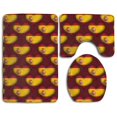 thumbnail image 1 of PUDMAD Spain Love 3 Piece Bathroom Rugs Set Bath Rug Contour Mat and Toilet Lid Cover, 1 of 2