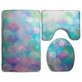 thumbnail image 1 of PUDMAD Sparking Mermaid Fish Scales 3 Piece Bathroom Rugs Set Bath Rug Contour Mat and Toilet Lid Cover, 1 of 2