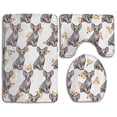 thumbnail image 1 of PUDMAD Sphynx Cat Taco 3 Piece Bathroom Rugs Set Bath Rug Contour Mat and Toilet Lid Cover, 1 of 2