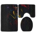 thumbnail image 1 of PUDMAD Spider Skull Girl 3 Piece Bathroom Rugs Set Bath Rug Contour Mat and Toilet Lid Cover, 1 of 2