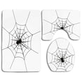 thumbnail image 1 of PUDMAD Spider Web Black Spooky Spider Weighs on a Web Creepy Crawly Organism Tangled Monochrome 3 Piece Bathroom Rugs Set Bath Rug Contour Mat and Toilet Lid Cover, 1 of 2