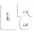 thumbnail image 1 of PUDMAD Spiff 3 Piece Bathroom Rugs Set Bath Rug Contour Mat and Toilet Lid Cover, 1 of 2