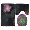 thumbnail image 1 of PUDMAD Spiral Tie Dye 3 Piece Bathroom Rugs Set Bath Rug Contour Mat and Toilet Lid Cover, 1 of 2