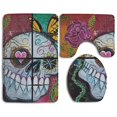 thumbnail image 1 of PUDMAD Spirit Returns Skull 3 Piece Bathroom Rugs Set Bath Rug Contour Mat and Toilet Lid Cover, 1 of 2