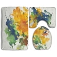 thumbnail image 1 of PUDMAD Splash Paint 3 Piece Bathroom Rugs Set Bath Rug Contour Mat and Toilet Lid Cover, 1 of 2