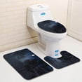 thumbnail image 1 of PUDMAD Spooky Foggy Pine Forest in Moon 3 Piece Bathroom Rugs Set Bath Rug Contour Mat and Toilet Lid Cover, 1 of 2