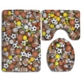thumbnail image 1 of PUDMAD Sport Balls On Floor 3 Piece Bathroom Rugs Set Bath Rug Contour Mat and Toilet Lid Cover, 1 of 2
