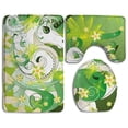 thumbnail image 1 of PUDMAD Spring Green Flower and Unicorn 3 Piece Bathroom Rugs Set Bath Rug Contour Mat and Toilet Lid Cover, 1 of 2