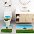 thumbnail image 1 of PUDMAD Spring Landscape Blossoming Tree at Dawn Between Apulia and Basilicata Italy 3 Piece Bathroom Rugs Set Bath Rug Contour Mat and Toilet Lid Cover, 1 of 2
