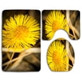 thumbnail image 1 of PUDMAD Spring Macro 3 Piece Bathroom Rugs Set Bath Rug Contour Mat and Toilet Lid Cover, 1 of 2