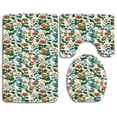 thumbnail image 1 of PUDMAD Spring Season Flowers Nature Growth Composition Fresh Foliage 3 Piece Bathroom Rugs Set Bath Rug Contour Mat and Toilet Lid Cover, 1 of 2