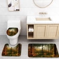 thumbnail image 1 of PUDMAD Spruce Tree Forest in Autumn Backlit by Setting Sun Leaves Changing Color 3 Piece Bathroom Rugs Set Bath Rug Contour Mat and Toilet Lid Cover, 1 of 2
