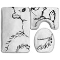 thumbnail image 1 of PUDMAD Squirrel 3 Piece Bathroom Rugs Set Bath Rug Contour Mat and Toilet Lid Cover, 1 of 2