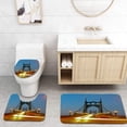 thumbnail image 1 of PUDMAD St Johns Bridge Portland Oregon Time Exposure Evening Traffic Vertical 3 Piece Bathroom Rugs Set Bath Rug Contour Mat and Toilet Lid Cover, 1 of 2