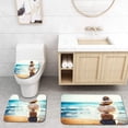 thumbnail image 1 of PUDMAD Stack Stones On Beach 3 Piece Bathroom Rugs Set Bath Rug Contour Mat and Toilet Lid Cover, 1 of 2
