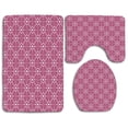 thumbnail image 1 of PUDMAD Star Connecting Dots pace Vibrant Dried Rose 3 Piece Bathroom Rugs Set Bath Rug Contour Mat and Toilet Lid Cover, 1 of 2