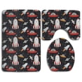 thumbnail image 1 of PUDMAD Star Cosmonauts 3 Piece Bathroom Rugs Set Bath Rug Contour Mat and Toilet Lid Cover, 1 of 2
