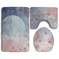 thumbnail image 1 of PUDMAD Star Flare 3 Piece Bathroom Rugs Set Bath Rug Contour Mat and Toilet Lid Cover, 1 of 2