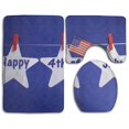 thumbnail image 1 of PUDMAD Star Note Happy Fourth July 3 Piece Bathroom Rugs Set Bath Rug Contour Mat and Toilet Lid Cover, 1 of 2