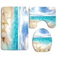 thumbnail image 1 of PUDMAD Starfish 3 Piece Bathroom Rugs Set Bath Rug Contour Mat and Toilet Lid Cover, 1 of 2