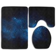 thumbnail image 1 of PUDMAD Starry Sky 3 Piece Bathroom Rugs Set Bath Rug Contour Mat and Toilet Lid Cover, 1 of 2
