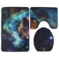 thumbnail image 1 of PUDMAD Starry Sky Planet Vast Universe 3 Piece Bathroom Rugs Set Bath Rug Contour Mat and Toilet Lid Cover, 1 of 2
