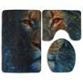 thumbnail image 1 of PUDMAD Stars Lion 3 Piece Bathroom Rugs Set Bath Rug Contour Mat and Toilet Lid Cover, 1 of 2