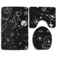 thumbnail image 1 of PUDMAD Stars and Galaxy 3 Piece Bathroom Rugs Set Bath Rug Contour Mat and Toilet Lid Cover, 1 of 2