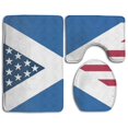 thumbnail image 1 of PUDMAD Stars and Stripes Flag 3 Piece Bathroom Rugs Set Bath Rug Contour Mat and Toilet Lid Cover, 1 of 2