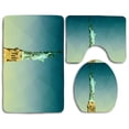 thumbnail image 1 of PUDMAD Statue Liberty Low Poly 3 Piece Bathroom Rugs Set Bath Rug Contour Mat and Toilet Lid Cover, 1 of 2
