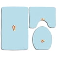 thumbnail image 1 of PUDMAD Steak 3 Piece Bathroom Rugs Set Bath Rug Contour Mat and Toilet Lid Cover, 1 of 2