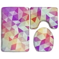 thumbnail image 1 of PUDMAD Stereoscopic Arrangement 3 Piece Bathroom Rugs Set Bath Rug Contour Mat and Toilet Lid Cover, 1 of 2