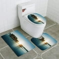 thumbnail image 1 of PUDMAD Stockholm Archipelago 3 Piece Bathroom Rugs Set Bath Rug Contour Mat and Toilet Lid Cover, 1 of 2
