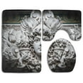 thumbnail image 1 of PUDMAD Stone Sculpture Showing Man Curly Hair Surrounded By Leaves Tree Serious Confident 3 Piece Bathroom Rugs Set Bath Rug Contour Mat and Toilet Lid Cover, 1 of 2