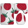 thumbnail image 1 of PUDMAD Strawberry 3 Piece Bathroom Rugs Set Bath Rug Contour Mat and Toilet Lid Cover, 1 of 2
