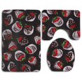 thumbnail image 1 of PUDMAD Strawberry Chocolate 3 Piece Bathroom Rugs Set Bath Rug Contour Mat and Toilet Lid Cover, 1 of 2