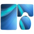 thumbnail image 1 of PUDMAD Stream Blue Aero 3 Piece Bathroom Rugs Set Bath Rug Contour Mat and Toilet Lid Cover, 1 of 2