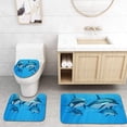 thumbnail image 1 of PUDMAD Striped Dolphin Pod 3 Piece Bathroom Rugs Set Bath Rug Contour Mat and Toilet Lid Cover, 1 of 2