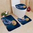 thumbnail image 1 of PUDMAD Striped Jelly Fish 3 Piece Bathroom Rugs Set Bath Rug Contour Mat and Toilet Lid Cover, 1 of 2