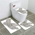 thumbnail image 1 of PUDMAD Stylized Dove Olive Branch Style Zen Art 3 Piece Bathroom Rugs Set Bath Rug Contour Mat and Toilet Lid Cover, 1 of 2
